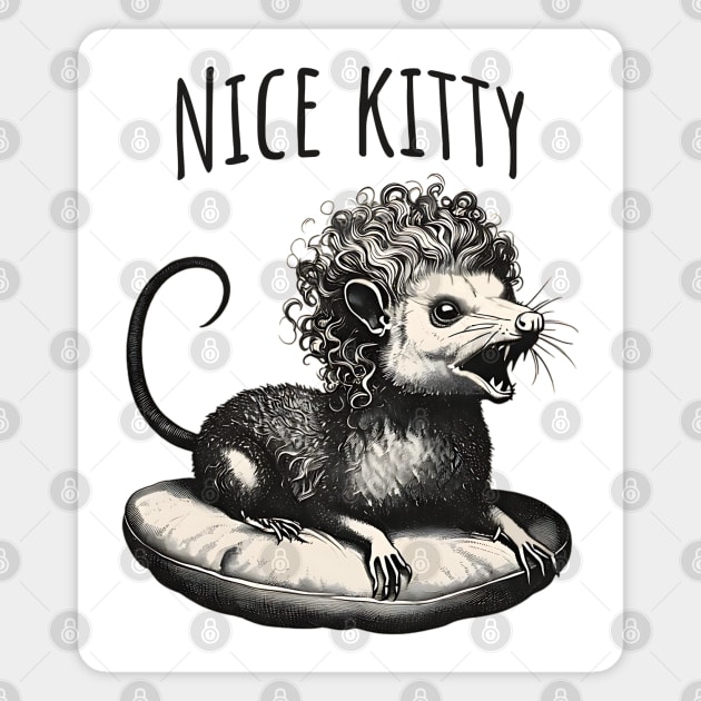 Nice Kitty, silly Feral Possum in Costume design Magnet by Luxinda